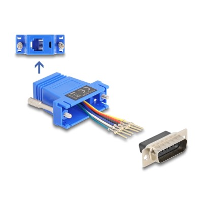 Delock D-Sub 15 pin male to RJ12 female Assembly Kit blue
