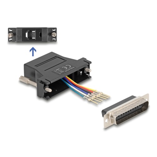 Delock D-Sub 25 pin male to RJ12 female Assembly Kit black