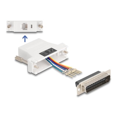 Delock D-Sub 25 pin male to RJ12 female Assembly Kit white