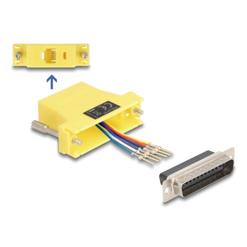 Delock D-Sub 25 pin male to RJ12 female Assembly Kit yellow