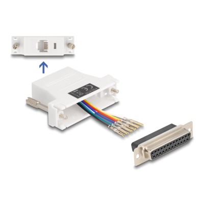 Delock D-Sub 25 pin female to RJ12 female Assembly Kit white