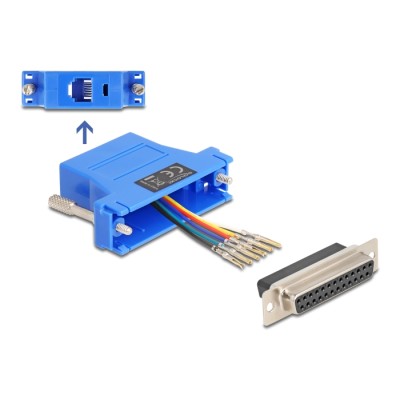 Delock D-Sub 25 pin female to RJ12 female Assembly Kit blue