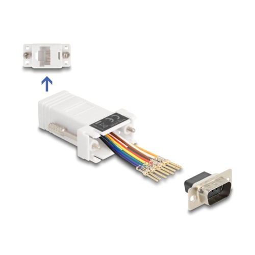 Delock D-Sub 9 pin male to RJ45 female Assembly Kit white