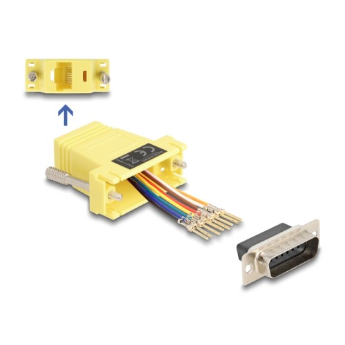 Delock D-Sub 15 pin male to RJ45 female Assembly Kit yellow