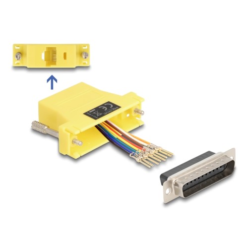 Delock D-Sub 25 pin male to RJ45 female Assembly Kit yellow