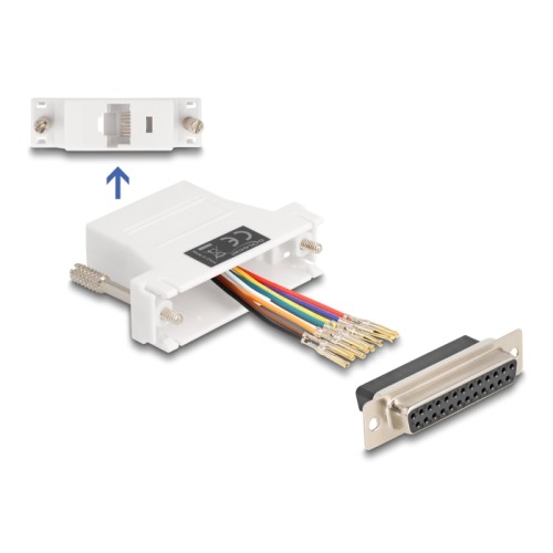 Delock D-Sub 25 pin female to RJ45 female Assembly Kit white