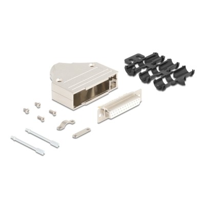 Delock Sub-D connector housing 25 pin metal including female connector and mounting material
