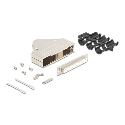 Delock Sub-D connector housing 37 pin metal including female connector and mounting material