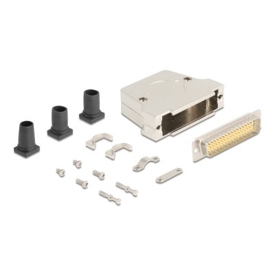 Delock Sub-D connector housing 50 pin metal including male connector and mounting material