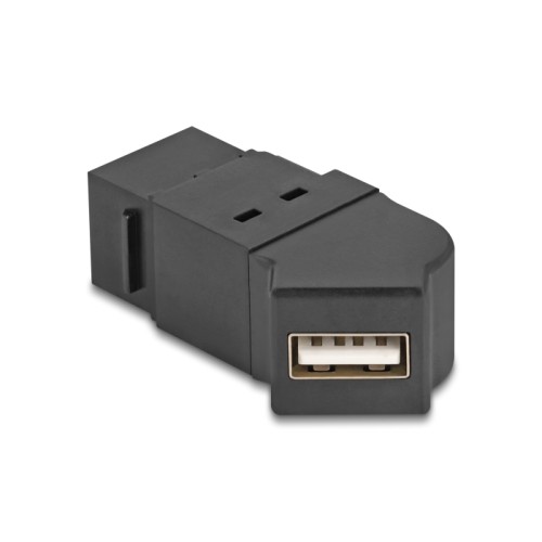 Delock Keystone Module USB 2.0 Type-A panel mount female to Type-A female 45° angled black