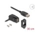 Delock USB 2.0 Type-A panel mount female 45° angled to Type-A female with 30 cm cable black