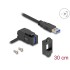 Delock Keystone Module USB 5 Gbps Type-A panel mount female 45° angled to Type-A male with 30 cm cable black