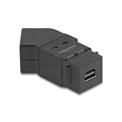 Delock Keystone Module Mini DisplayPort panel mount female to DisplayPort female 45° angled 8K 30 Hz black 2