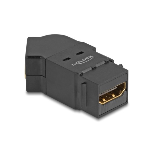 Delock Keystone Module HDMI panel mount female to HDMI female 45° angled 8K 60 Hz black