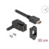 Delock Keystone Module HDMI panel mount female 45° angled to HDMI male with 30 cm cable 8K 60 Hz black