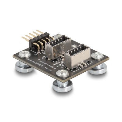 Delock USB 2.0 Adapter Pin Header male to 2 x internal USB Type-E Key A female angled magnetic with USB pin header cable 30 cm 2