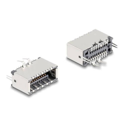 Delock USB Type-E Key A 20 pin female vertical for SMT solder mounting