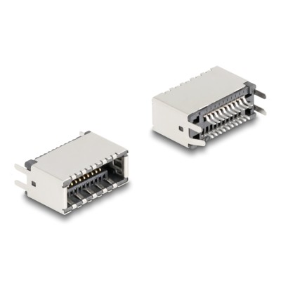 Delock USB Type-E Key A 20 pin female vertical for SMT solder mounting