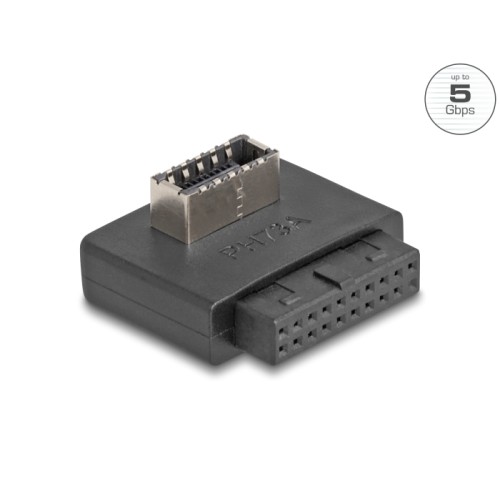 Delock USB 5 Gbps Adapter Pin Header female to internal Type-E Key A female angled with housing