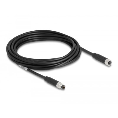 Delock M8 A-coded 4 pin Cable male to female PUR (TPU) 5 m 2