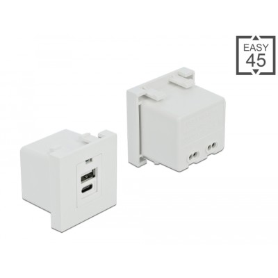 Easy 45 USB Charging Port Module 1 x Type-A + 1 x USB Type-C™