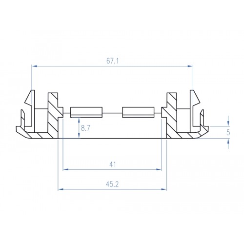 Easy 45 Module Holder for installation trunking 130 x 80 mm