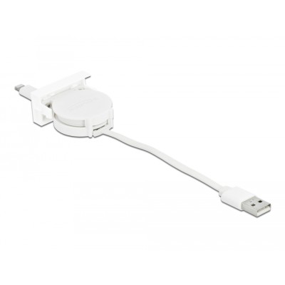 Easy 45 Module USB 2.0 Retractable Cable USB Type-A to 8 Pin Lightning female white 2