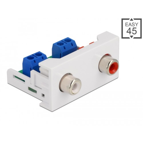Delock Easy 45 Module 2 x RCA female port 22.5 x 45 mm