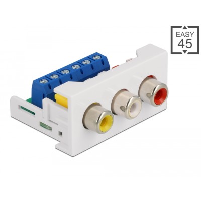 Delock Easy 45 Module 3 x RCA female port 22.5 x 45 mm
