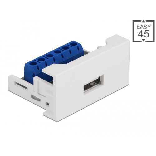 Delock Easy 45 Module USB 2.0 Type-A female to Terminal Block 22.5 x 45 mm