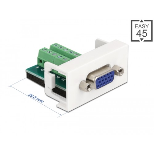Delock Easy 45 Module VGA female to Terminal Block 22.5 x 45 mm