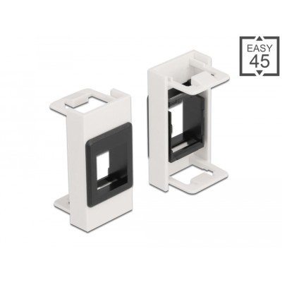 Delock Easy 45 Module Keystone Holder 22.5 x 45 mm, white / black