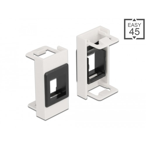 Delock Easy 45 Module Keystone Holder 22.5 x 45 mm, white / black