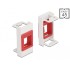 Delock Easy 45 Module Keystone Holder 22.5 x 45 mm, white / red