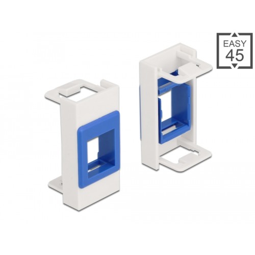 Delock Easy 45 Module Keystone Holder 22.5 x 45 mm, white / blue