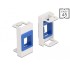Delock Easy 45 Module Keystone Holder 22.5 x 45 mm, white / blue