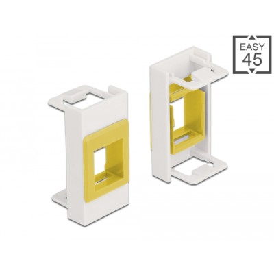 Delock Easy 45 Module Keystone Holder 22.5 x 45 mm, white / yellow