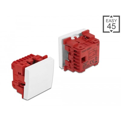 Delock Easy 45 1-gang Switch 2-pole 1-way 45 x 45 mm, white