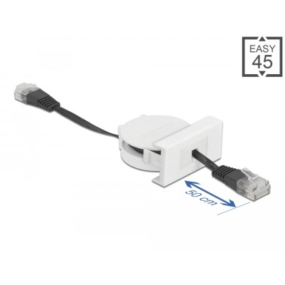 Delock Easy 45 Module Network Retractable Cable RJ45 Cat.5e black
