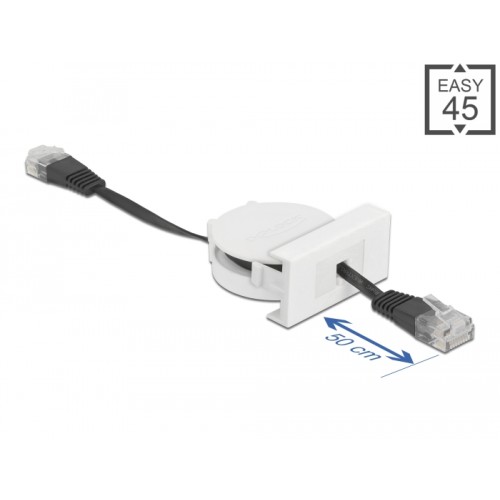 Delock Easy 45 Module Network Retractable Cable RJ45 Cat.5e black