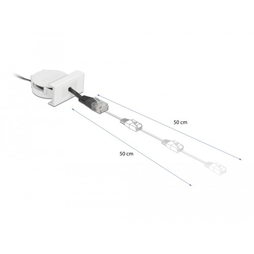 Delock Easy 45 Module Network Retractable Cable RJ45 Cat.5e black