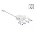 Delock Easy 45 Module USB 2.0 3 in 1 Retractable Cable USB Type-A to USB-C™, Micro USB and Lightning white