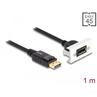 Delock Easy 45 DisplayPort 8K 30 Hz Module with pigtail, 22.5 x 45 mm