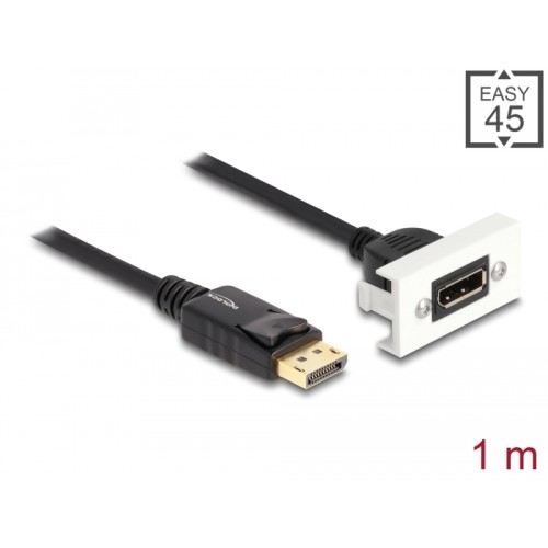 Delock Easy 45 DisplayPort 8K 30 Hz Module with pigtail, 22.5 x 45 mm