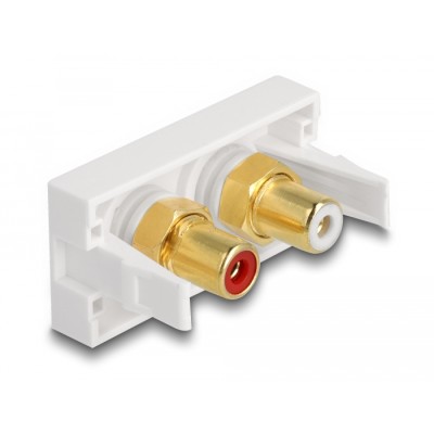 Delock Easy 45 Module 2 x RCA female port, red / white ring 22.5 x 45 mm 2
