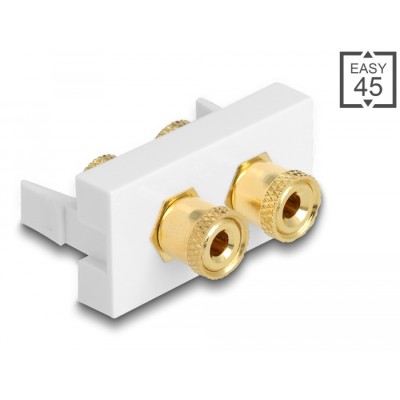 Delock Easy 45 Module 2 x binding post, red / black ring 22.5 x 45 mm