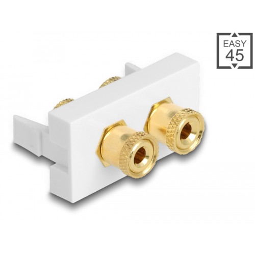 Delock Easy 45 Module 2 x binding post, red / black ring 22.5 x 45 mm