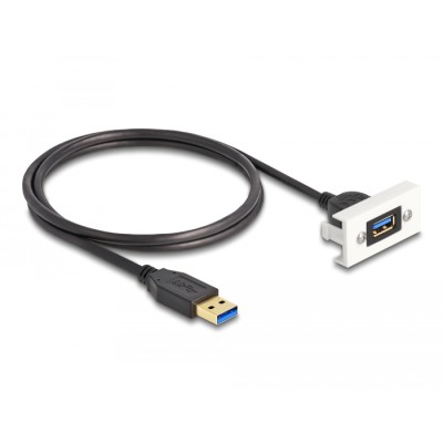 Delock Easy 45 Module USB 5 Gbps Type-A female to USB Type-A male with pigtail, 22,5 x 45 mm 2