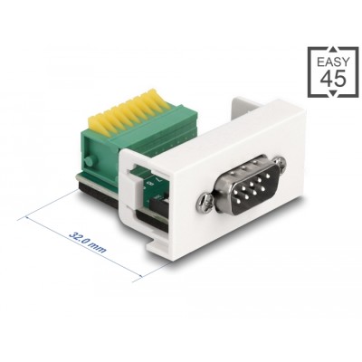 Delock Easy 45 Module D-Sub 9 pin male to 9 pin Terminal Block 22.5 x 45 mm