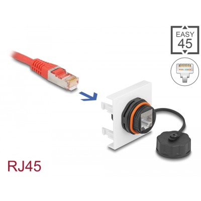 Delock Easy 45 Module Network RJ45 Cat.6A, 45 x 45 mm